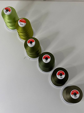 Набор для вышивки Гинко/Gingko 5000м Полиэстер(6шт) № 7 "Олива"+Пятновыводитель Gingko 450 мл